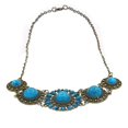 thumbnail image 1 of Collar con colgante de turquesa azul redondo estilo bohemio vintage para mujer de Farfi, 1 of 5