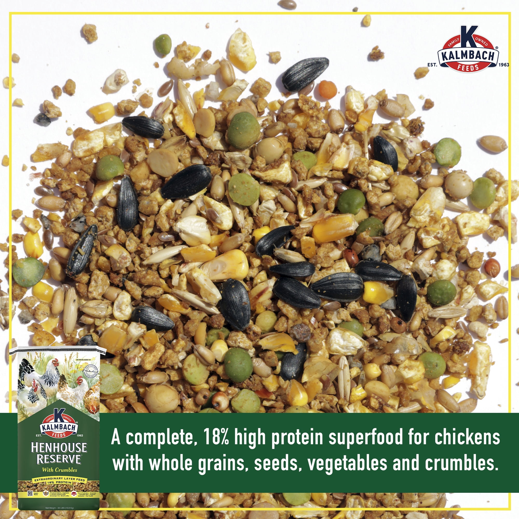 Henhouse Reserve with Crumbles for Laying Hens and Poultry, 30 lb bag