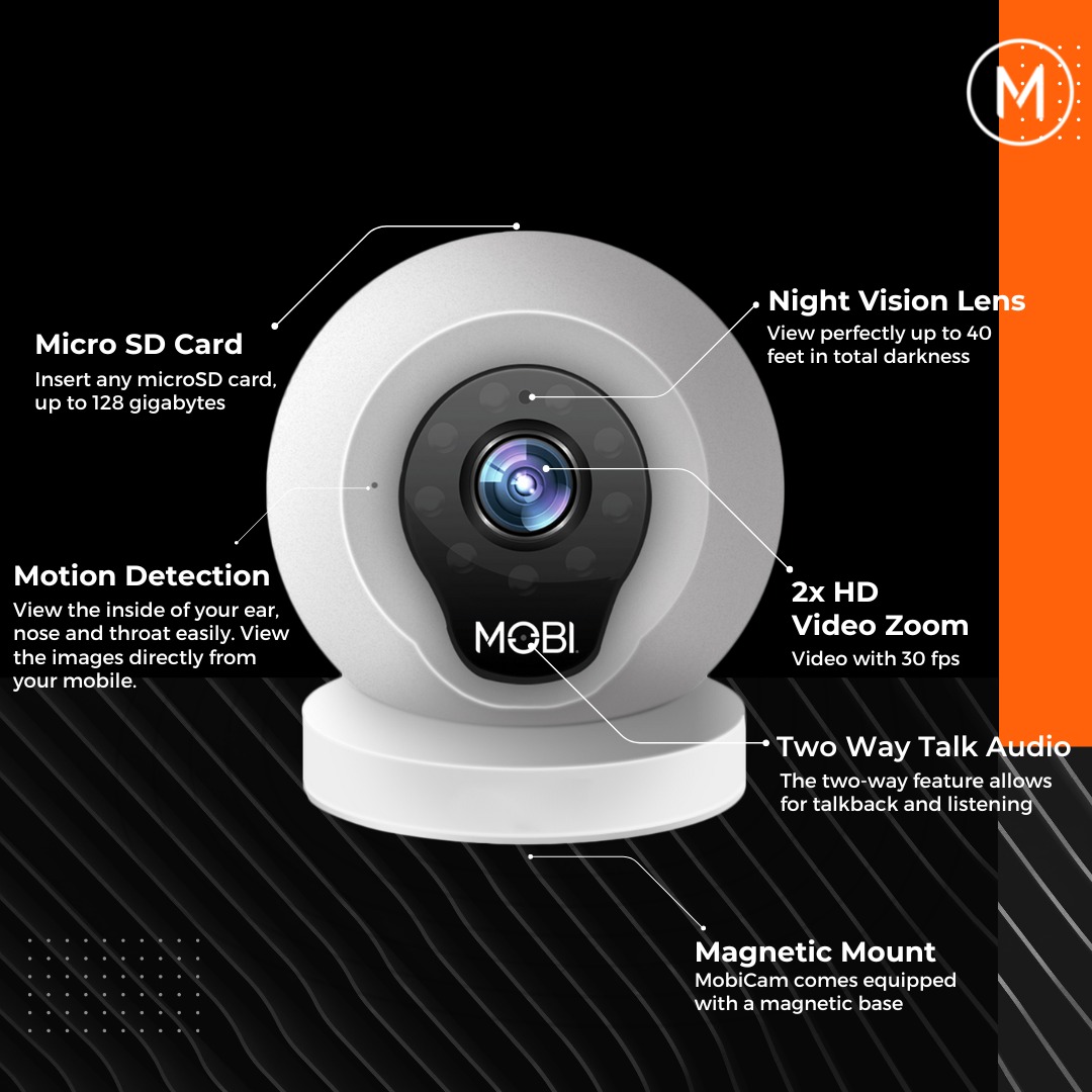 MobiCam Multi-Purpose Monitoring System, WiFi Video Baby Monitor Camera, Two-Way Audio, Night Vision - image 3 of 14