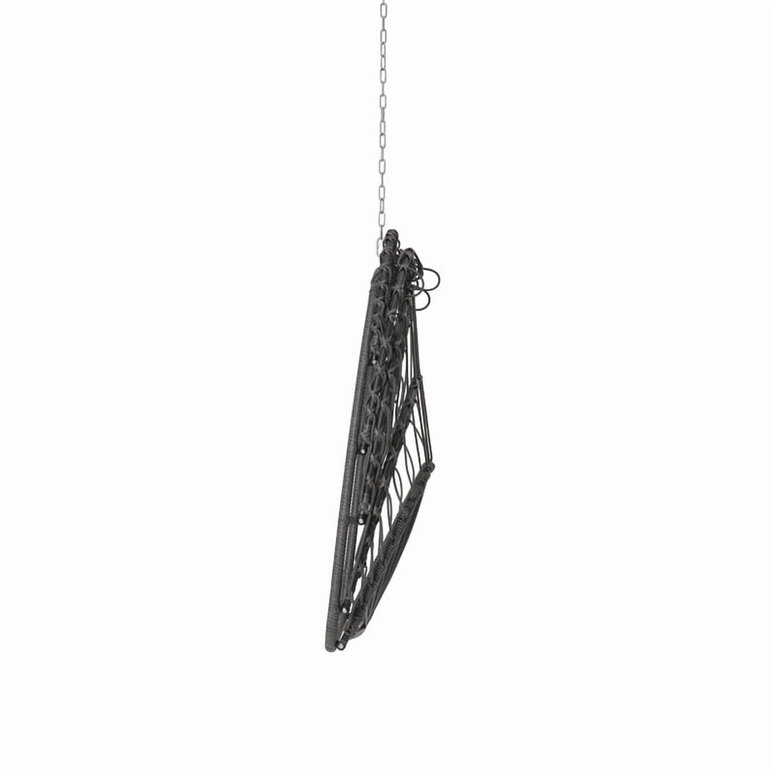 Hanging Egg Chair Without Stand, Indoor Outdoor Wicker Rattan Swing Egg Chair with Hanging Chain, Hammock Chair with UV Resistant Cushion