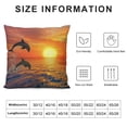thumbnail image 5 of Chilfamy Dolphin Sea Sunset Decorative Throw Pillow Cover Pillow Case Soft Square  Cushion Pillow Cover Farmhouse Rustic Home Decor for Sofa Living Room Couch Bed White, 5 of 5