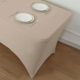 thumbnail image 6 of Balsa Circle 8 Feet Rectangular Spandex Fitted Party Wedding Tablecloth Nude, 6 of 8