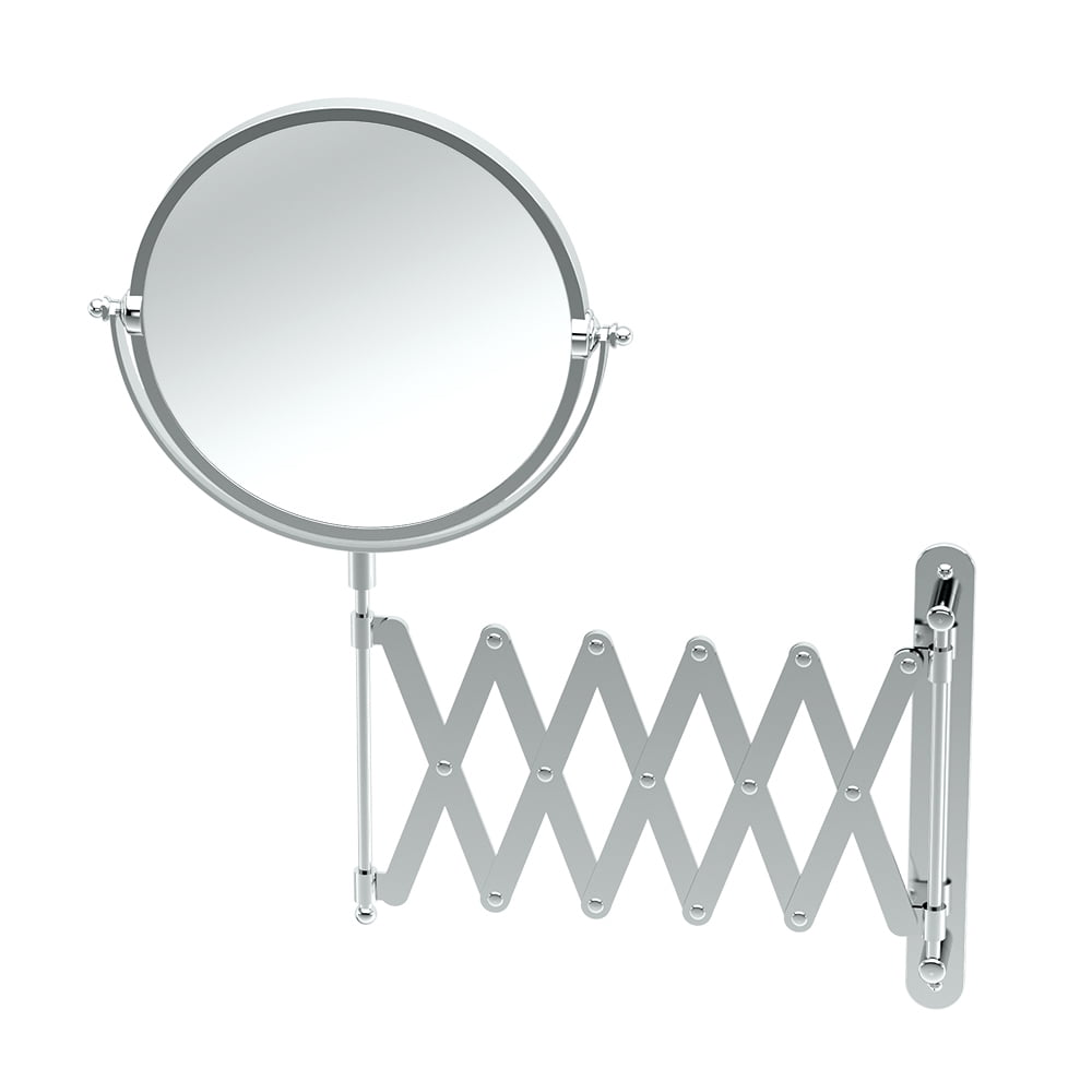 Accordian Arm 3x Magnifying Wall Mount Mirror, Chrome