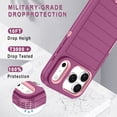 thumbnail image 5 of Petocase Case for iPhone 18 Pro Max (2026) / iPhone 17 Pro Max Case (2025),Stripe Shockproof Rugged Protection Heavy Duty Dust/Drop Proof 3-Layer Durable 6.9'' Phone Case,Red/Pink, 5 of 8