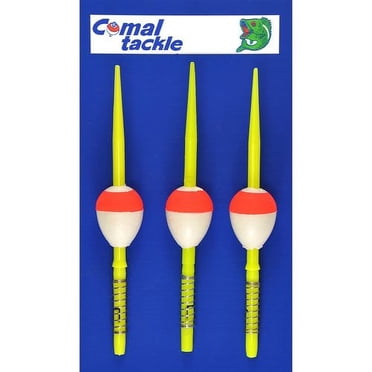 Comal Pear Spring Stick Fishing Bobbers, Red & White, 3-Pack