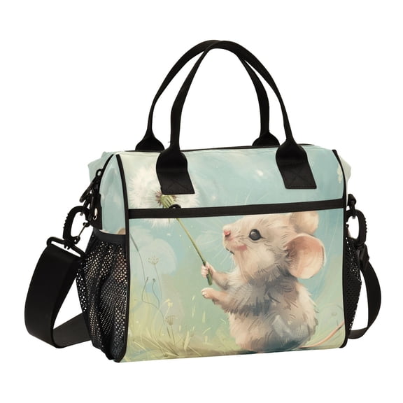 Cute Mouse Dandelion Cooler Bag Lunch Bag Soft Cooler Cooling Tote Insulated Lunch Box for Adult Men Women