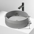 thumbnail image 3 of VIGO Cypress Modern Gray Concreto Stone 16 in. L x 16 in. W x 5 in. H Round Fluted Bathroom Vessel Sink, 3 of 10