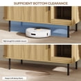 thumbnail image 5 of Naipo 37.4" Cat Litter Box Enclosure Furniture,Sliding Tambour Door Hidden Litter Box Cabinet with Urine-Proof&Litter Mat,Natrual, 5 of 11