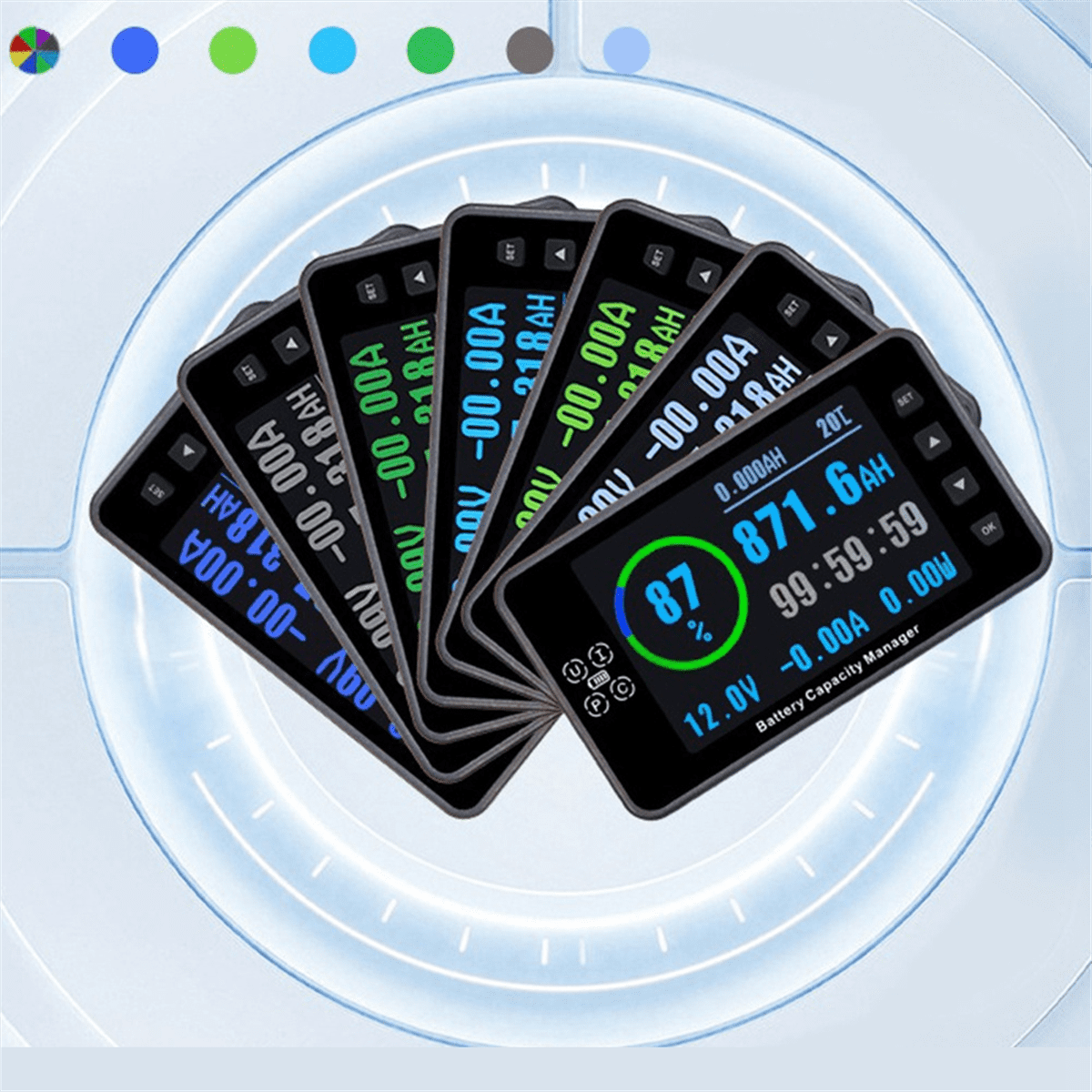 VA9910 3.5In 8-120V/0-300A Digital Voltmeter Ammeter Battery Capacity Indicator Hall Coulomb Meter Tester Power Detector,1x Monitor 1x Shunt 1x Wrench 1 Set x Connecting Cables,As Shown