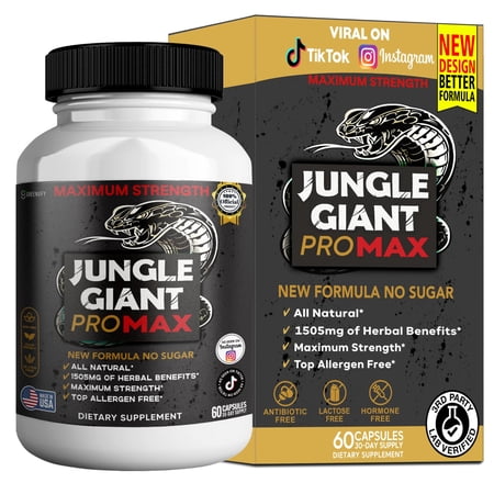 GreenVify Jungle Giant Pro Max – Men’s Lifestyle & Performance Support Supplement, Adult Nutritional Formula