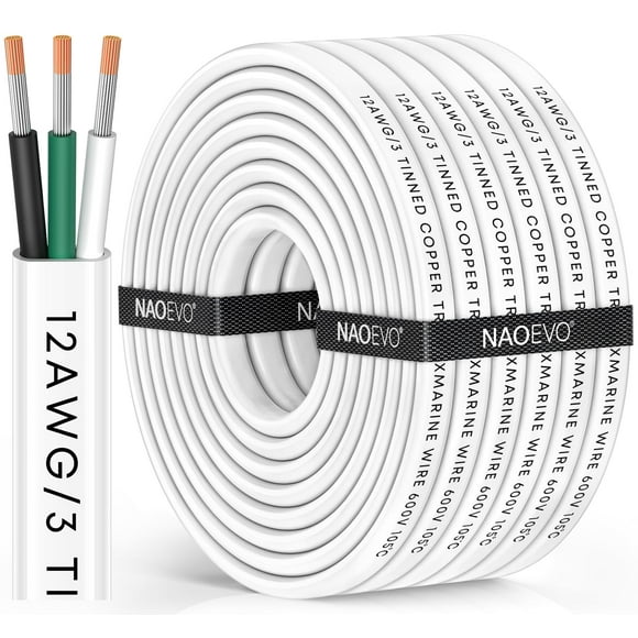 Cable Marino NAOEVO calibre 12 12/3 triplex 12 AWG 9 m