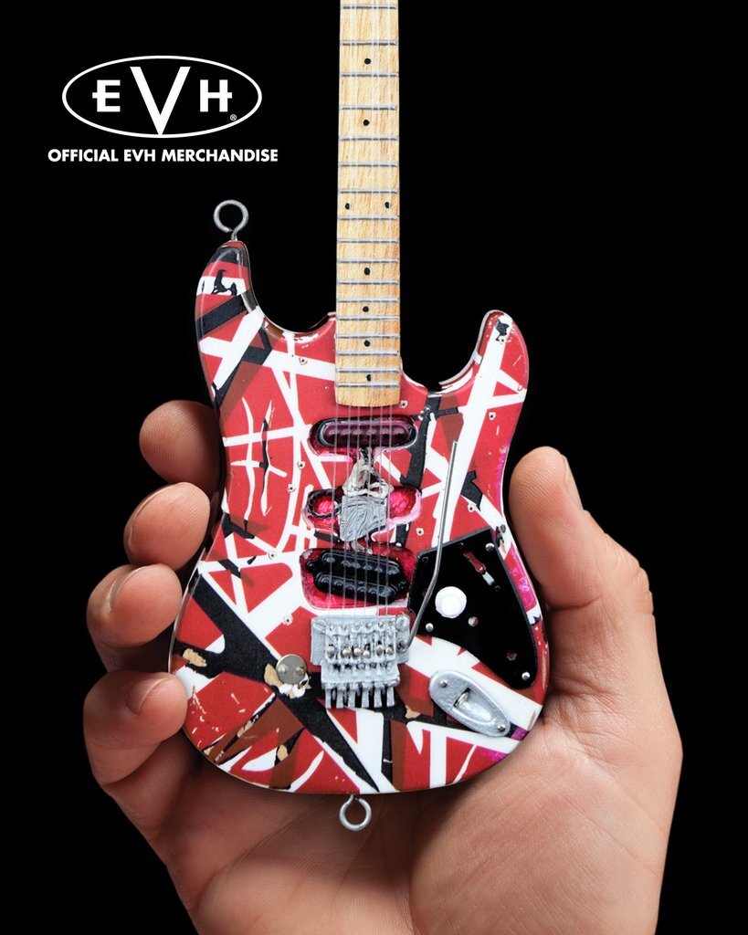 EVH - Eddie Van Halen - Frankenstein Red & White Mini Guitar Replica Collectible