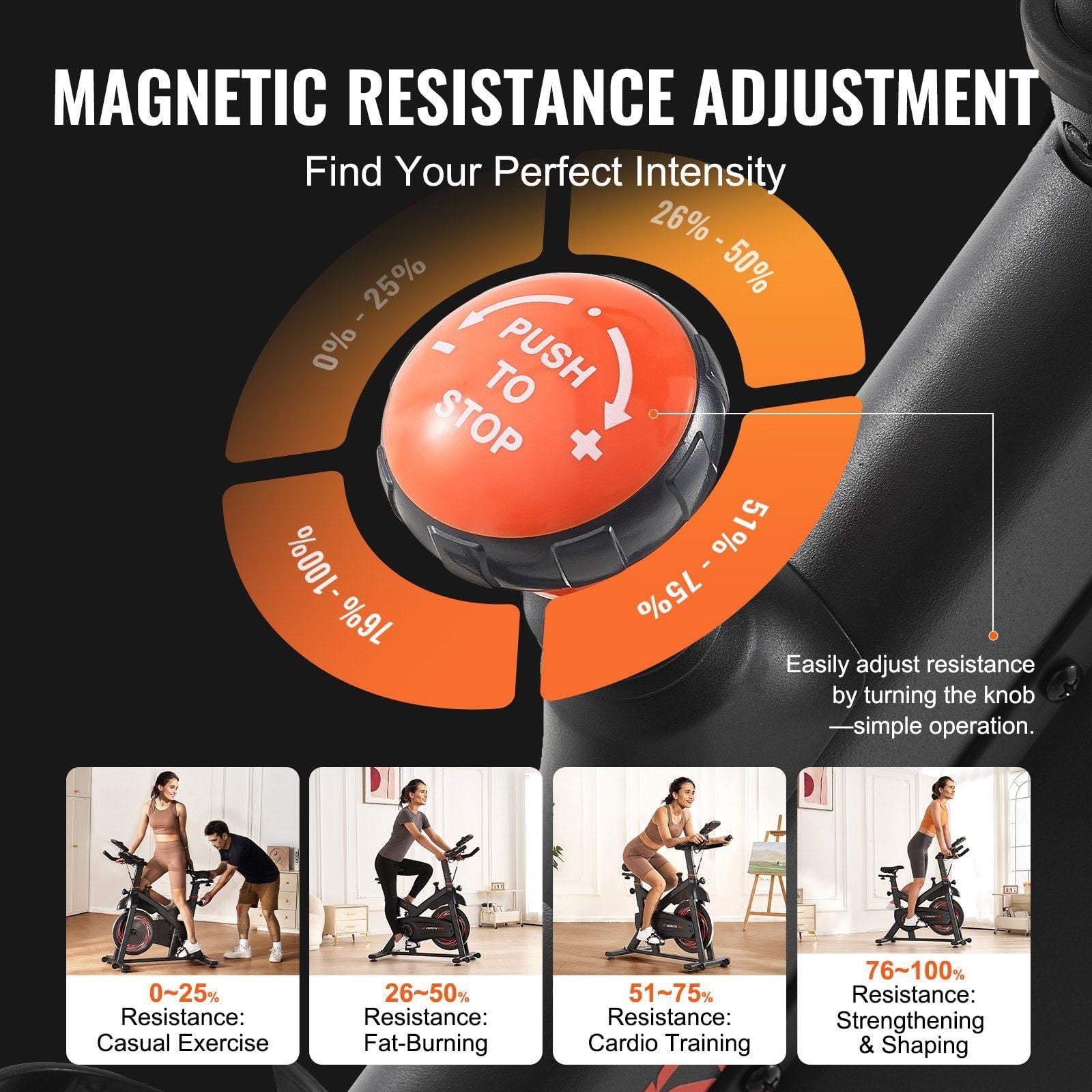 Indoor Cycling Bike - Magnetic Resistance Stationary Bike for Home Cardio Workout