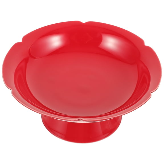 BEADCEST Fruit Footed Bowl Red Tableware 1Set 6.7X3.7In