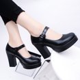 thumbnail image 4 of Pmwrun Zapatos de mujer con tacones, zapatos de plataforma para mujer, zapatos de primavera y verano con hebilla y punta redonda, 4 of 4