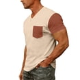 thumbnail image 5 of Casual Pocket Tee Shirts Mens V Neck Casual Short Sleeve Summer Basic Oversized Tops Summer Lightweight Plus Size Shirts Ginger L, 5 of 9
