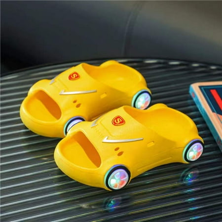

Toddler Baby Boys Non-slip Soft Sole Slippers With Cartoon Car Design