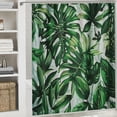 thumbnail image 6 of Orinice Tropical Green Leaves Shower Curtain for Bathroom, Plant Waterproof Fabric Shower Curtain Set,  69x72, 6 of 7