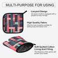 thumbnail image 3 of Yayeee Oven Mitts and Pot Holder Set of 2 Heat Resistant Kitchen Gloves Baking Hot Pad, Pink Geometric, 3 of 5