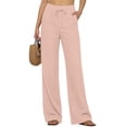 thumbnail image 5 of SAHFX Linen Blend Pants for Women High Waist Trousers Loose Pants Baggy Trousers Dress Pants Lounge Trousers Straight Leg Pants Versatile Trousers Business Casual Outfits, 5 of 9
