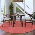 thumbnail image 4 of Coral Red 6ft Round Rug, Farmhouse Burlap Solid Red Color Modern Linen Texture Non-Skid Rubber Backing Large Area Rugs - Living Room Bedroom Home Office, Indoor Floor Mat Carpets Washable Rug, 4 of 9