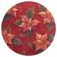thumbnail image 3 of Christmas Poinsettia Red Flower Round Carpet Circle Rug Outdoor Patio Area Rug Washable Large Area Rugs Hallway Room Decor Fitness Mats, 3 of 8