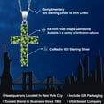 thumbnail image 2 of Gem Stone King 925 Sterling Silver Green Tourmaline Cross Pendant Necklace for Women | 3.00 Cttw | Gemstone October Birthstone | Oval 6X4MM | With 18 inch Chain, 2 of 6