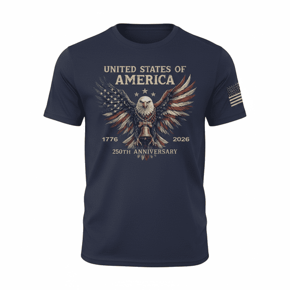 USA 250th Anniversary T-Shirt 1776-2026, Vintage Eagle American Flag Graphic Tee, Heavyweight Cotton Patriotic Shirt Unisex