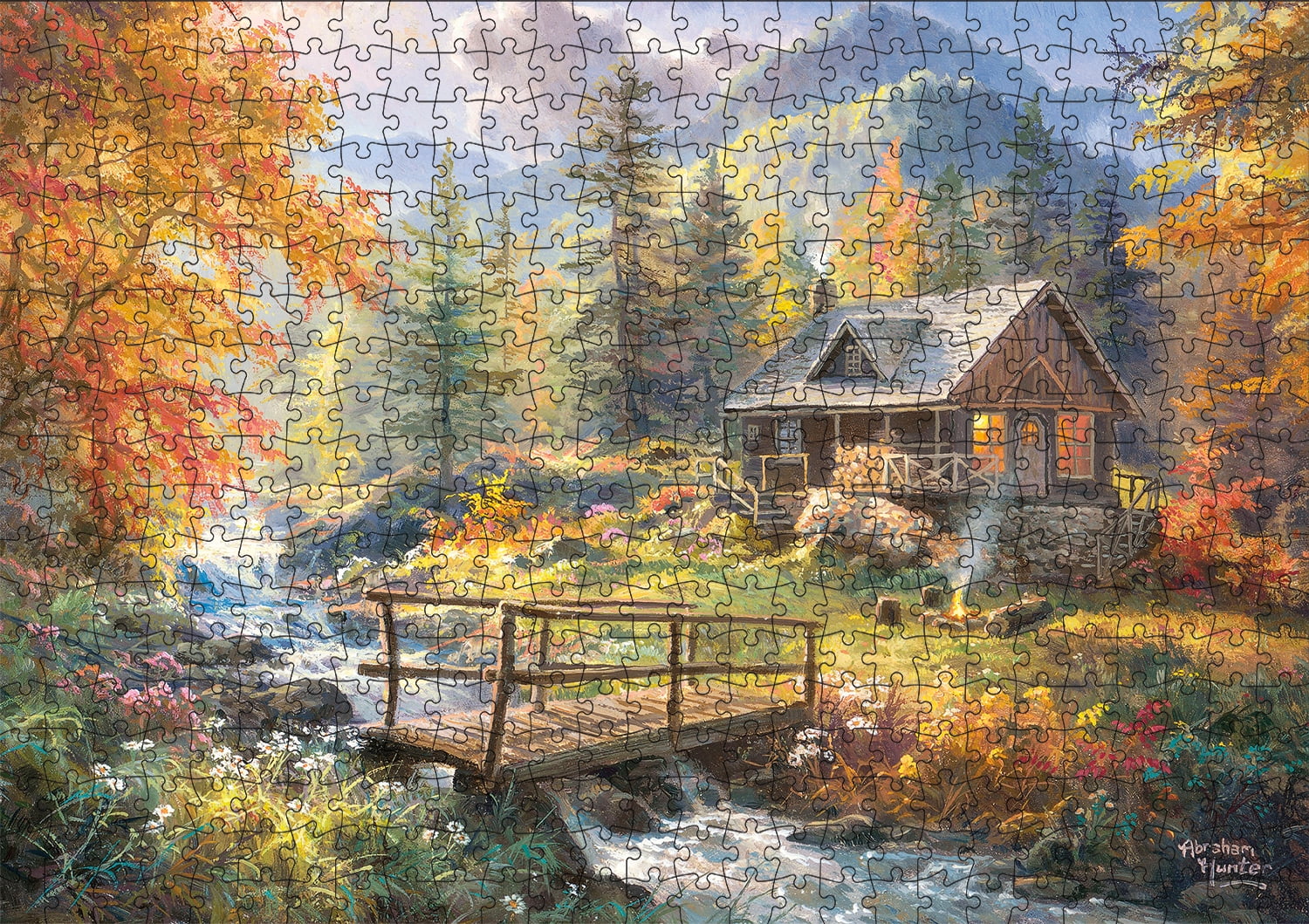 Buffalo Games Le puzzle Abraham Hunter Cabin in the Highlands en 500 pièces