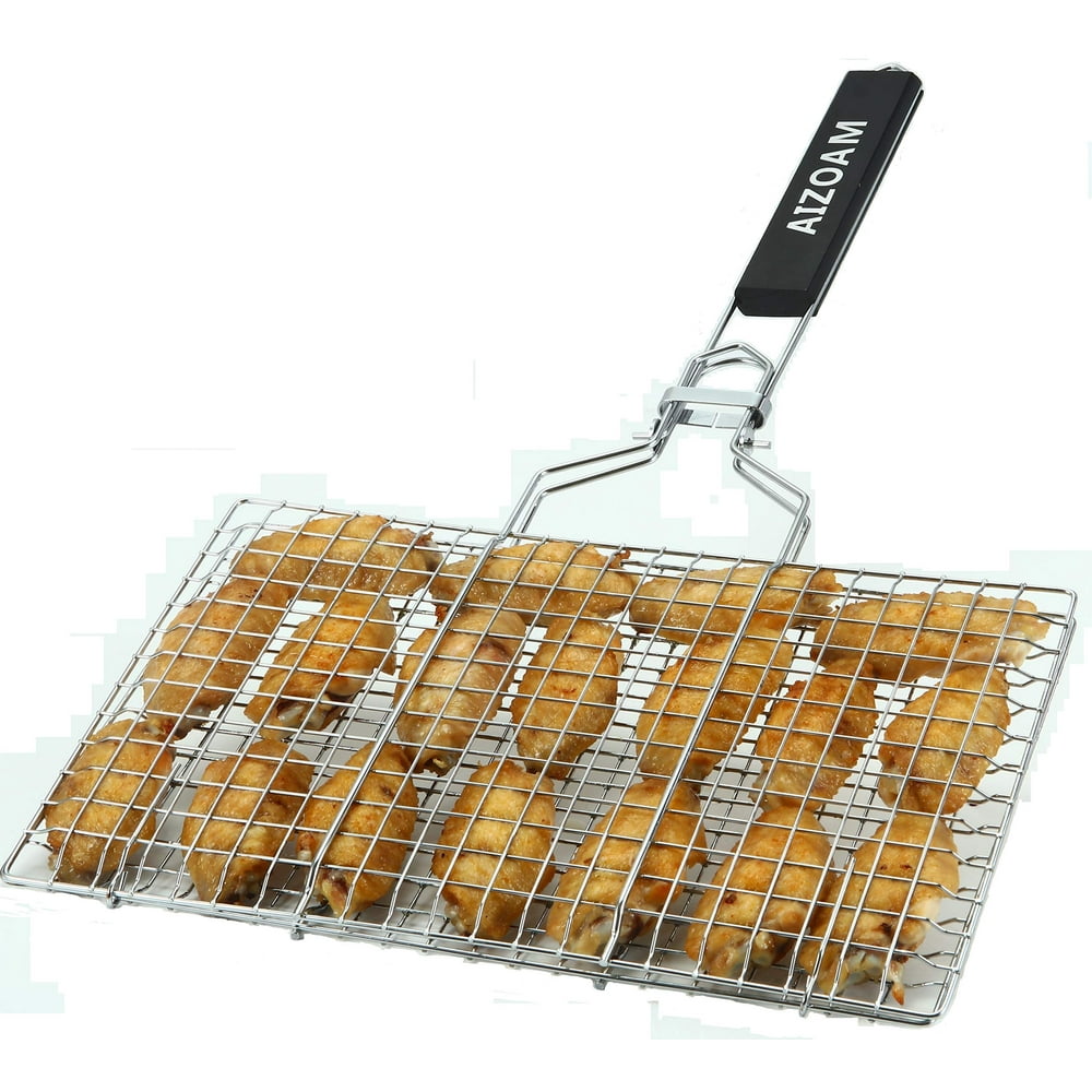 Download AIZOAM Portable Stainless Steel BBQ Barbecue Grilling Basket for Fish,Vegetabl.. - Walmart.com ...