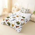 thumbnail image 3 of Metsweet Animal Dinosaur Twin Comforter Sets 2pcs, Jungle Wildlife Bedding Set, Green Brown Gray,1 Comforter and 1 Pillowcase, 3 of 6