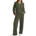 thumbnail image 2 of CAILDANL Lounge Sets For Women 2025 Half Zip Sweatshirt And Wide Leg Sweatpant 2 Piece Outfits Sweatsuit Tracksuit, 2 of 2
