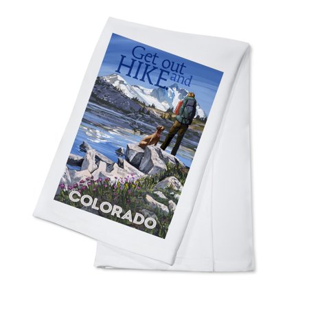 

Colorado Get Out and Hike (100% Cotton Tea Towel Decorative Hand Towel Kitchen and Home)