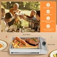 thumbnail image 5 of Commercial Electric Barbecue Oven Grill for BBQ Equipment, with Adjustable Thermostatic Control 110V 1800W, Cooking BBQ Griddle Stainless Steel Smokeless Restaurant Grill for Home,Camping Garden, 5 of 16
