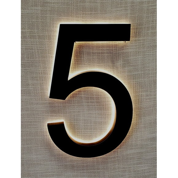 Modern 8″ Backlit Led House Numbers, Prima