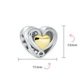 thumbnail image 3 of Bling Jewelry Womens Couples Love Knot Crystal Bead Charm Infinity Heart Two Tone Gold Sterling Silver, 3 of 3