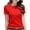 Red, variant on Annhoo Womens Plus Size Blouse Cotton Short Sleeve Crew Neck T Shirts Casual Basic Soft Loose Summer Tops