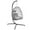 Light Gray, variant on RADIATA Outdoor Indoor Light Gray Swing Egg Chair with Stand Wicker Hanging Egg Chair 350lbs Max