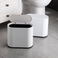 thumbnail image 3 of Naiovety Bote de basura delgado para sala de estar - Inodoro de baño de ABS con tapa de empuje que bloquea los olores de gran capacidad Conjuntos de muebles de dormitorio Blanco, 3 of 6