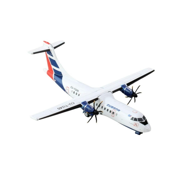 ATR 42-500 Commercial Aircraft "Cubana Airlines" White with Red and Blue Stripes 1/400 Die Cast Model Airplane by GeminiJets