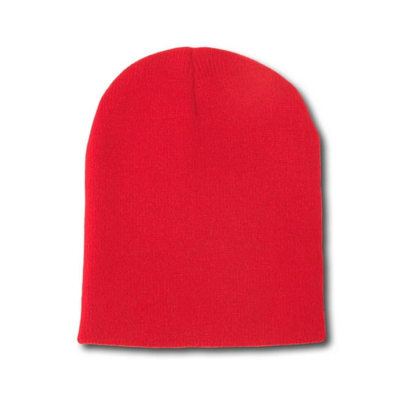 12 Short Beanies Wholesale- Red