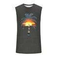 thumbnail image 3 of Men's Funny Graphic Tank Tops Palm Tree Print Stretchy Comfy Sleeveless T Shirts Summer Athletic Casual Tee Tops, 3 of 4