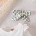 thumbnail image 5 of JUMEYU Newborn Outfit Newborn Baby Girl Coming Home Outfit Long Sleeve Romper Floral Pants + Headband Infant Fall Cute Clothes Sets 0 3 6 9 12 18 Months (Light Green,6-12 Months), 5 of 9