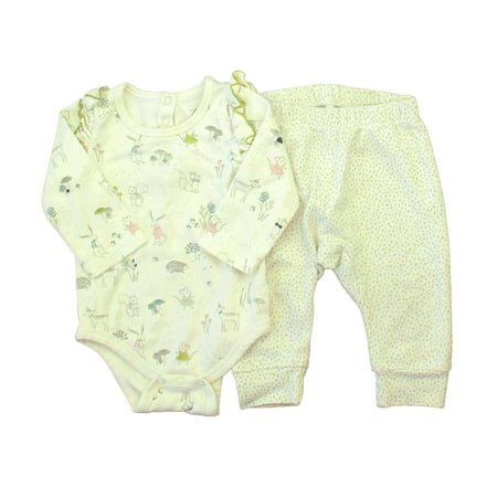 

Pre-owned Pehr Girls Ivory Bunnies Apparel Sets size: 6-12 Months