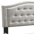 thumbnail image 4 of Button Tufted Queen Burlap Bed with Curved Headboard Light Brown - Saltoro Sherpi, 4 of 6
