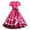 Pink, variant on ZHOUCHANKIDS 1950s Retro Party Dress for Women Floral Print Short Sleeve Elegant Swing Prom Gown White XL