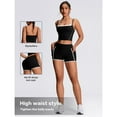 thumbnail image 3 of AEXTO Two-Piece Set Women's Solid Sports Bra & High Waist Shorts Set, Sporty Casual Breathable Outfits for Yoga Gym Workout Running, Ladies Sportswear for All Seasons Women's Yoga Set, 3 of 10