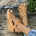 thumbnail image 5 of Sandals for Women Clearance, Xunlbb Women's Fashion Casual Summer New Solid Color Fish Mouth Roman Thick Bottom Wedge Heels Sandals(Brown,Size:42), 5 of 9