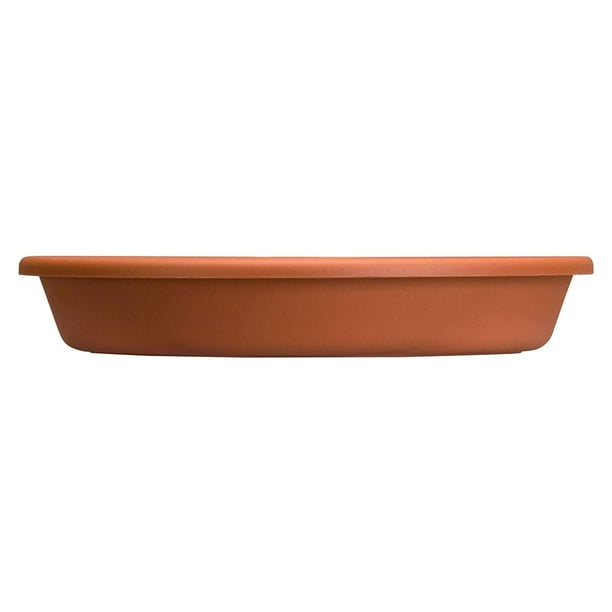 HC Companies Classic Plastic 20 Inch Round Plant Pot Tray Saucer, Clay
