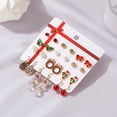 thumbnail image 4 of comerut 12 Pairs Christmas Earrings Colorful Exquisite Bell Elk Stud Earrings for New Year, 4 of 8